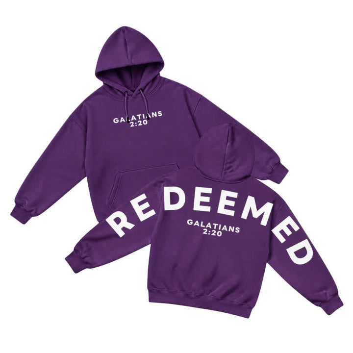 Christianartworkshop Redeemed Galatians 2:20 Statement French Terry Hoodie - Purple - 5XL - image 16