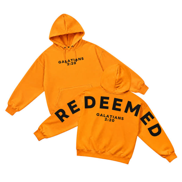 Christianartworkshop Redeemed Galatians 2:20 Statement French Terry Hoodie - Orange - 5XL - image 19