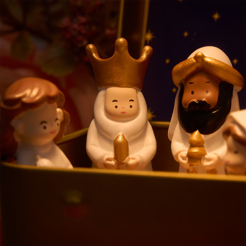 Christianartworkshop Portable Tin Box Nativity Resin Scene: Keepsake of Silent Holy Night - image 4